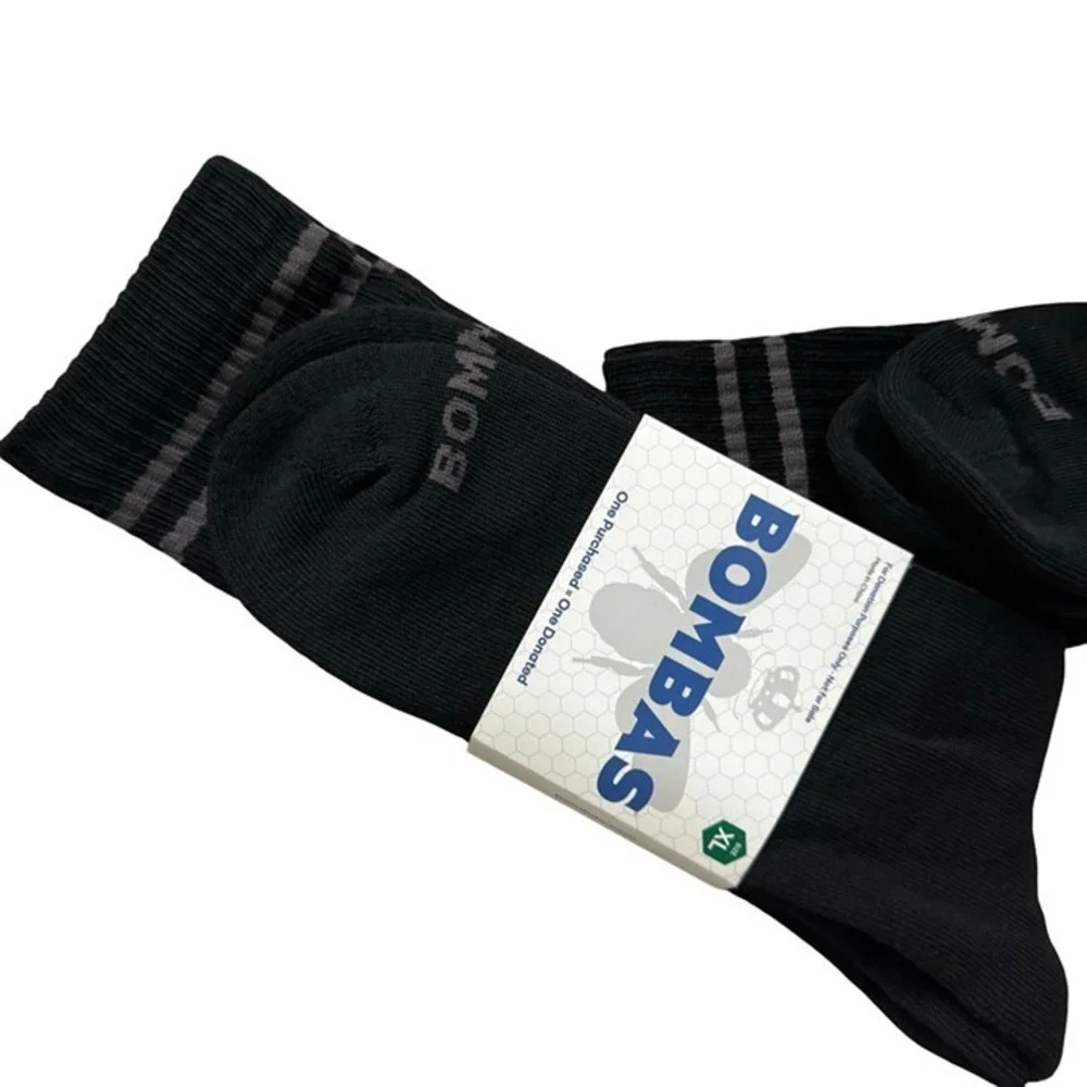 Bombas calf socks mens size XL Black Honeycomb stay up antimicrobial treatment